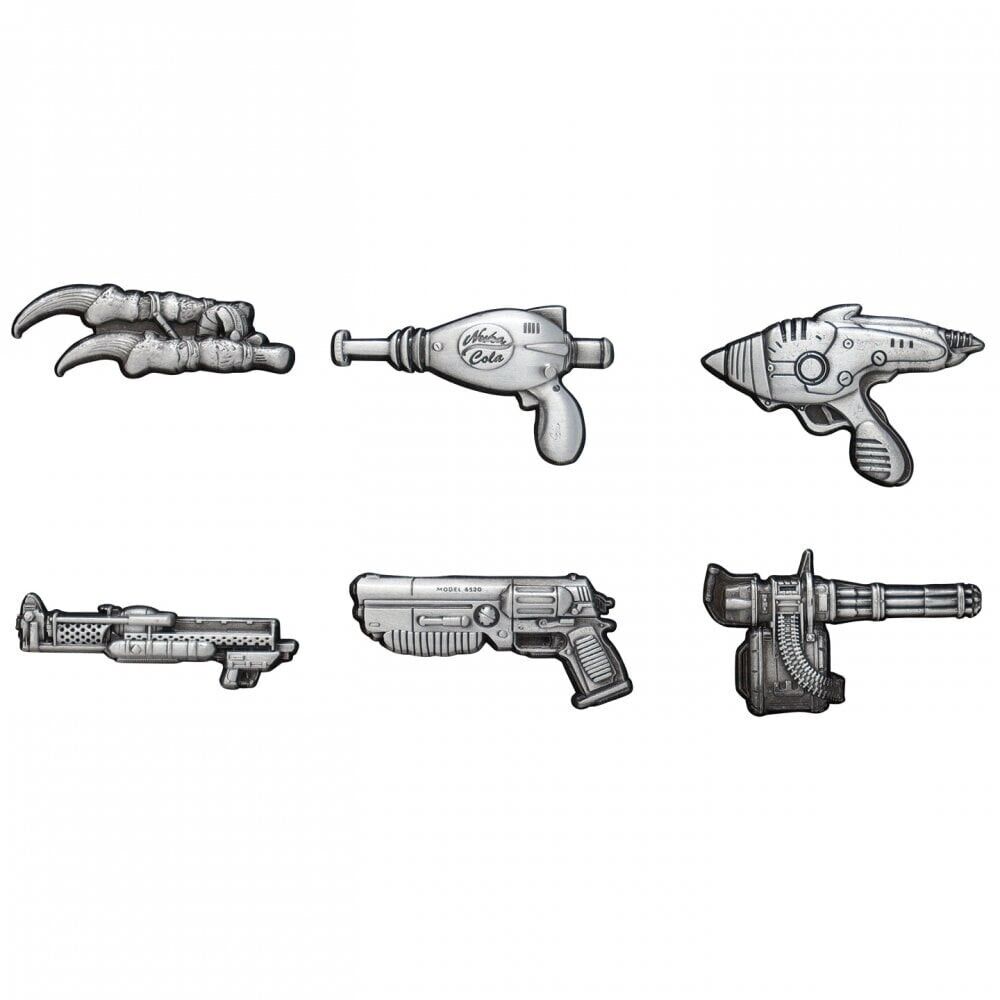 Fallout Limited Edition Set Of 6 Nickel Weapon Themed Pin Badges Fanat ...