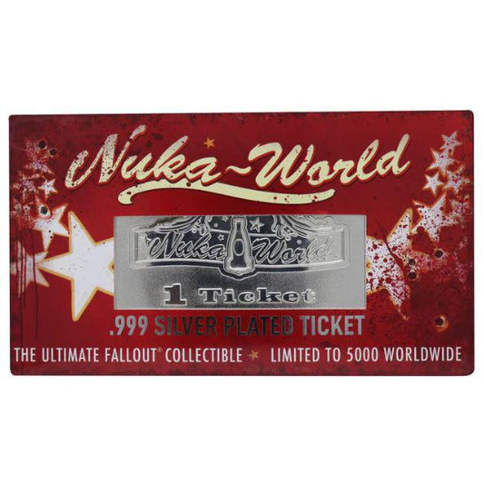 Fallout Limited Edition .999 Silver Plated Nuka-World Replica Ticket Fanattik
