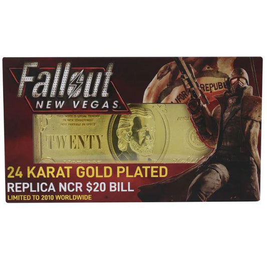 Fallout New Vegas Limited Edition 24K Gold Plated Replica NCR $20 Bill Fanattik