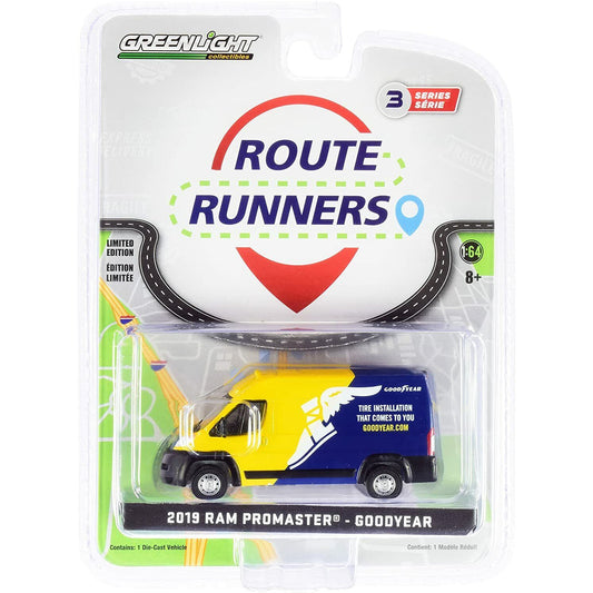 Greenlight Route Runners Series 3 1:64 2019 Ram Promaster 2500 Cargo Goodyear Tyres GL53030-E