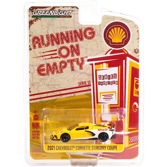 Greenlight Running On Empty 1:64 2021 Chevrolet Corvette Stingray Coupe Shell Oil 41130-E
