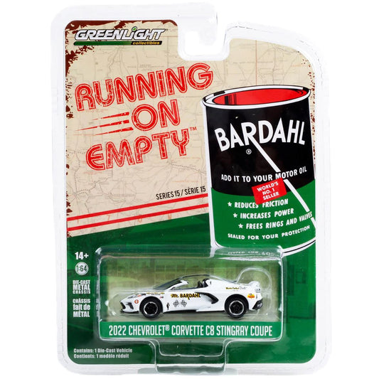 Greenlight Running On Empty 1:64 2022 Chevrolet Corvette C8 Stingray Coupe Mr. Bardahl 41150-B