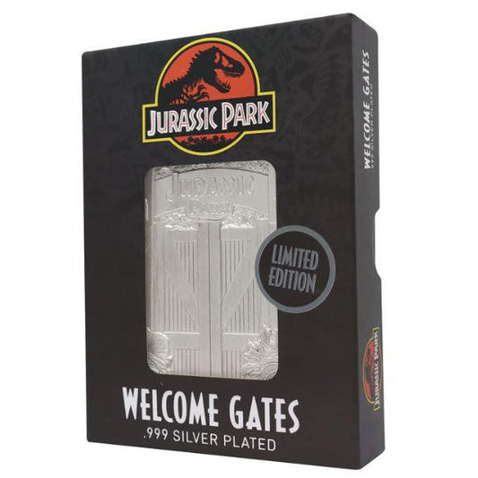 Jurassic Park Limited Edition Silver Plated Welcome Gates Replica Ingot