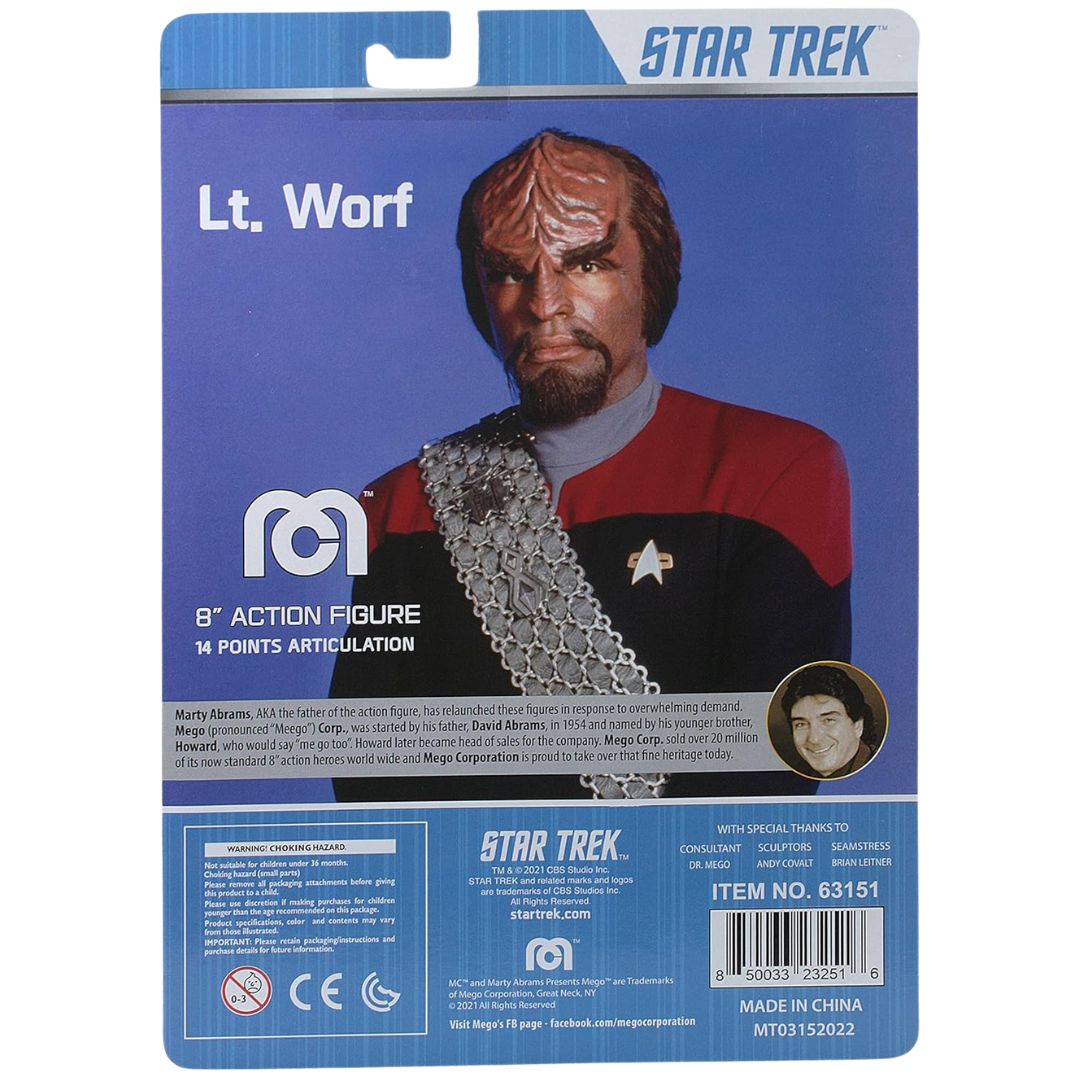 Mego Star Trek The Next Generation Lt. Commander Worf 8" Action Figure