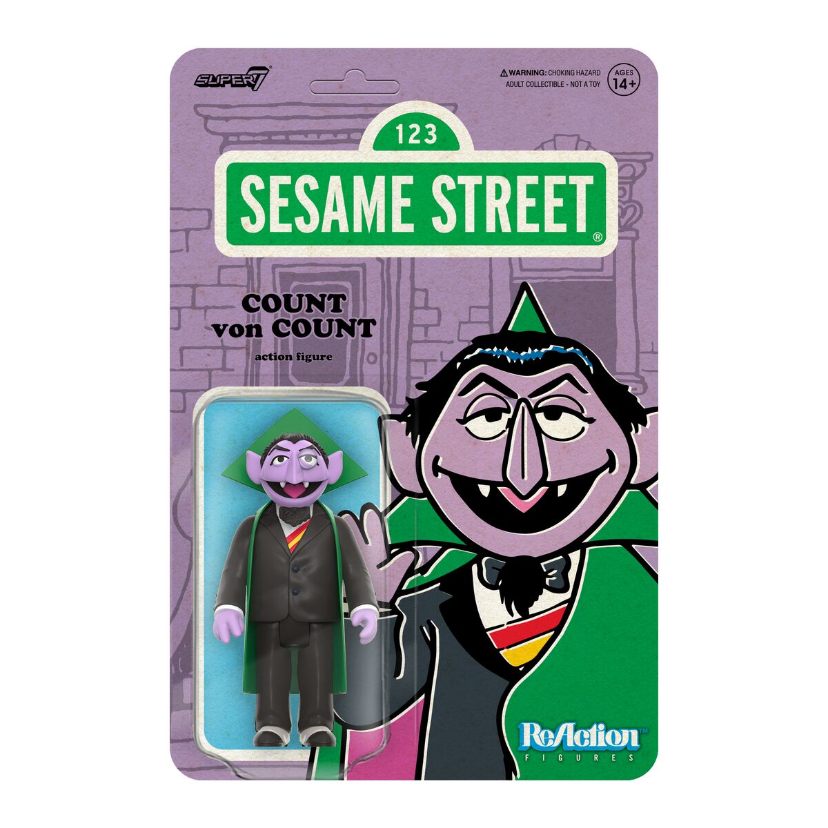 Super7 Sesame Street ReAction Figure Wave 1 - Count Von Count PRE-ORDER