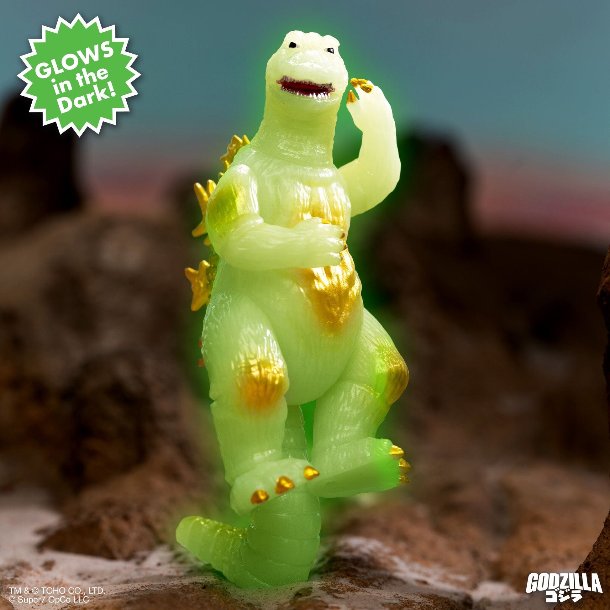 Super7 Toho ReAction Figure - Godzilla 1965 (Victory Celebration) Glow In The Dark PRE-ORDER