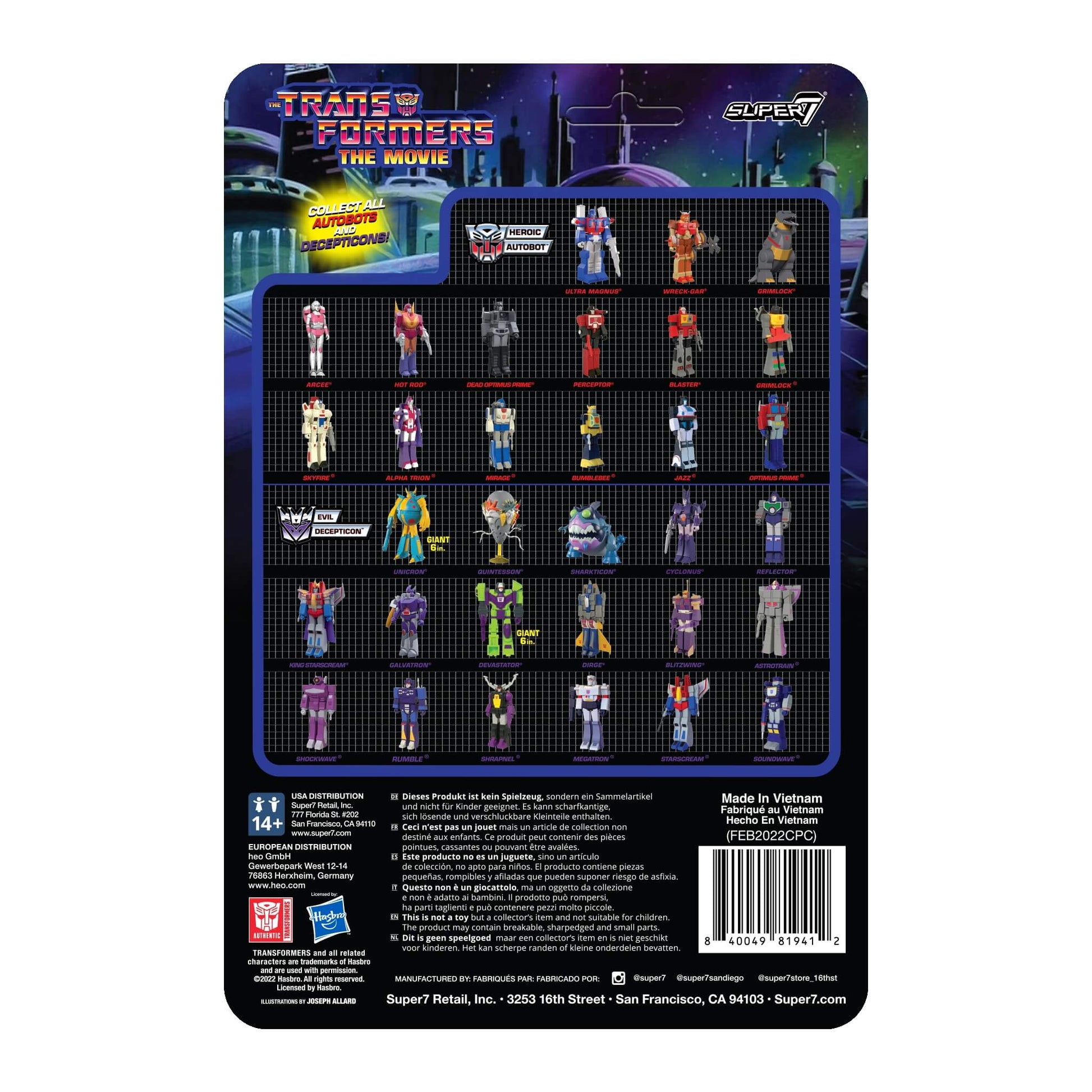 Super7 Transformers The Movie ReAction Figure Wave 6 - Sharkticon (G1) PRE-ORDER