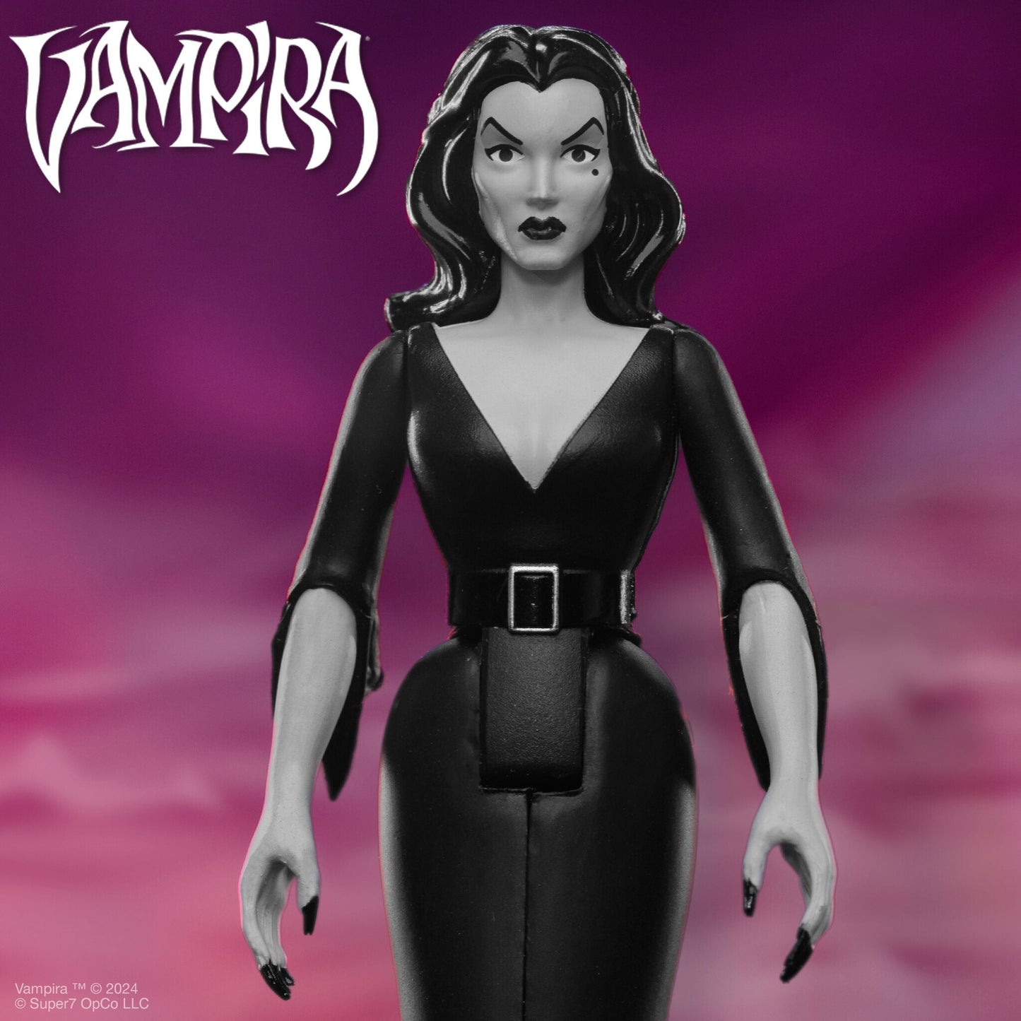 Super7 Vampira ReAction Figure - Vampira (Plan 9 Greyscale) PRE-ORDER