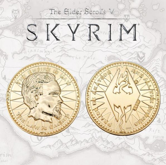The Elder Scrolls V Skyrim Limited Edition 24k Gold Plated Replica Septim Collectable Coin