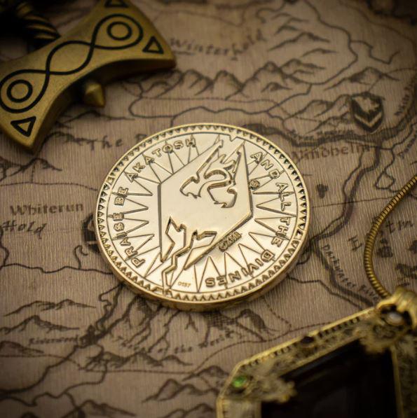 The Elder Scrolls V Skyrim Limited Edition 24k Gold Plated Replica Septim Collectable Coin