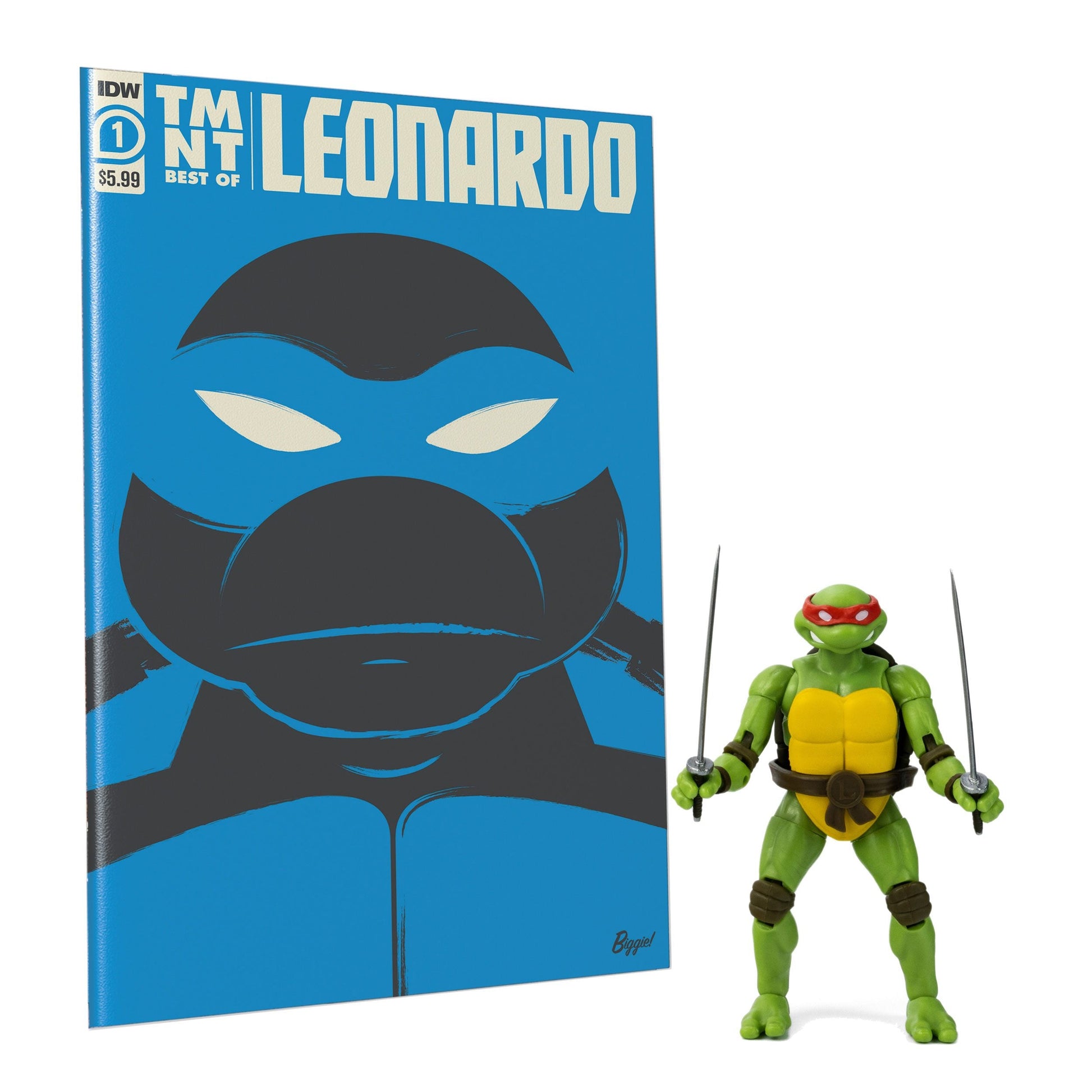 The Loyal Subjects BST AXN Teenage Mutant Ninja Turtles IDW Comic Book Leonardo Exclusive Action Figure