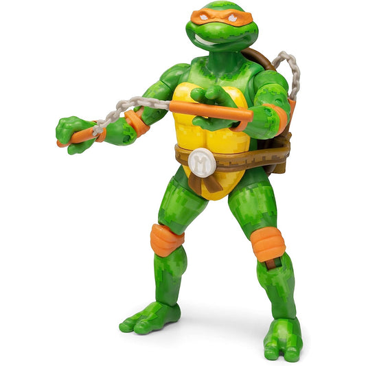 The Loyal Subjects BST AXN Teenage Mutant Ninja Turtles NES 8-Bit Michelangelo Exclusive Action Figure