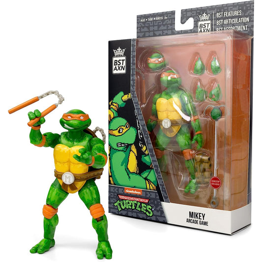 The Loyal Subjects BST AXN Teenage Mutant Ninja Turtles NES 8-Bit Michelangelo Exclusive Action Figure