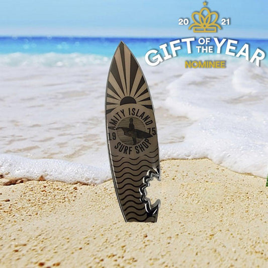Fanattik Jaws 45th Anniversary Amity Island Surf Board Premium Bottle Opener