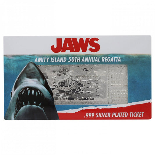 Fanattik Jaws Silver Plated Limited Edition Amity Island 50th Annual Regatta Ticket