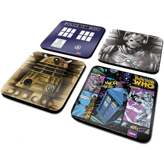 Officially Licensed BBC Doctor Who 10cm Coaster Set of 4
